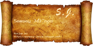 Semsey János névjegykártya