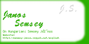 janos semsey business card